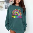 Preschool Rainbow Girls Boys Kids Teacher Back To School Comfort Colors Sweatshirt Blue Spruce Preschool Rainbow Girls Boys Kids Teacher Back To School Comfort Colors Sweatshirt Blue Spruce