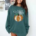 Pumpkin Music Teacher Halloween Fall Music Notes Autumn Comfort Colors Sweatshirt Blue Spruce