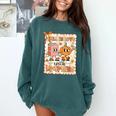 Pumpkin Teacher Preppy Fall In Love With Learning Autumn Comfort Colors Sweatshirt Blue Spruce