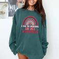Rainbow Homeschool Mom Teacher I Go To School In My Pajamas Comfort Colors Sweatshirt Blue Spruce