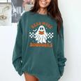 Read More Books Cute Ghost Reading Book Teacher Halloween Comfort Colors Sweatshirt Blue Spruce