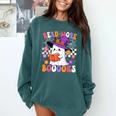 Read More Books Ghost Reading Book Teacher Halloween Comfort Colors Sweatshirt Blue Spruce