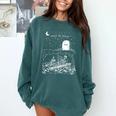 Read In Peace Skeleton Halloween Book Reading Spooky Teacher Comfort Colors Sweatshirt Blue Spruce