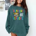 Readers Are Leaders Reading Book Lover Teacher Women Men Kid Comfort Colors Sweatshirt Blue Spruce