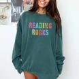 READING ROCKS English Teacher ELA ABCD Read Star Kinder Comfort Colors Sweatshirt Blue Spruce READING ROCKS English Teacher ELA ABCD Read Star Kinder Comfort Colors Sweatshirt Blue Spruce