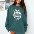 Real Superheroes Wear No Capes Teacher Design Teach Comfort Colors Sweatshirt Blue Spruce