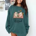 Retired 2025 A New Chapter Begins Retirement Teacher Book Comfort Colors Sweatshirt Blue Spruce