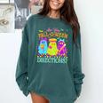 Retro Are You Falloween Direction Teacher Spooky Halloween Comfort Colors Sweatshirt Blue Spruce