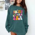 Retro Groovy In My Teaching Era Best Teacher Appreciation Comfort Colors Sweatshirt Blue Spruce