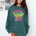 Retro Helping Small Hands Do Big Things Teacher Appreciation For Men Women Comfort Colors Sweatshirt Blue Spruce Retro Helping Small Hands Do Big Things Teacher Appreciation For Men Women Comfort Colors Sweatshirt Blue Spruce