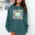 Retro Hooray It's Art Day Art Teacher Back To School Women Comfort Colors Sweatshirt Blue Spruce