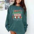 Retro Sleighing Math Problems Santa Math Teacher Christmas Comfort Colors Sweatshirt Blue Spruce