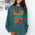 Retro Teach Love Inspire Back To School Teachers Comfort Colors Sweatshirt Blue Spruce Retro Teach Love Inspire Back To School Teachers Comfort Colors Sweatshirt Blue Spruce