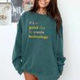 Retro Technology Teacher Shirt Tech Teacher Comfort Colors Sweatshirt Blue Spruce