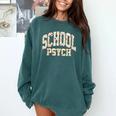 Retro Wildflower School Psych Teacher School Psychologist Comfort Colors Sweatshirt Blue Spruce