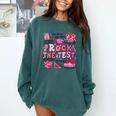 Rock The Test Testing Day Don't Stress Do Your Best Teacher For Men Women Girls Kids Comfort Colors Sweatshirt Blue Spruce