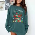 Santa's Favorite Music Teacher Christmas Santa Hat Matching Comfort Colors Sweatshirt Blue Spruce Santa's Favorite Music Teacher Christmas Santa Hat Matching Comfort Colors Sweatshirt Blue Spruce