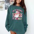 Santa's Favorite Teacher Groovy Christmas Teacher Boys Girls Comfort Colors Sweatshirt Blue Spruce Santa's Favorite Teacher Groovy Christmas Teacher Boys Girls Comfort Colors Sweatshirt Blue Spruce