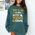 This Is My Scary Music Teacher Halloween Costumes Pajama Comfort Colors Sweatshirt Blue Spruce