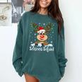 Science Teacher Squad Reindeer Christmas Teacher Xmas Lights For Men Women Comfort Colors Sweatshirt Blue Spruce
