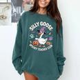 Silly Goose Spooky Teacher Club Halloween Witch Ghost Comfort Colors Sweatshirt Blue Spruce Silly Goose Spooky Teacher Club Halloween Witch Ghost Comfort Colors Sweatshirt Blue Spruce