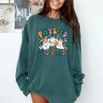 Spooky Ghost PE Teacher Squad Physical Education Halloween Comfort Colors Sweatshirt Blue Spruce