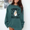 Spooky Toddler Teacher Halloween School Comfort Colors Sweatshirt Blue Spruce Spooky Toddler Teacher Halloween School Comfort Colors Sweatshirt Blue Spruce