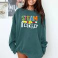 Steam Teacher Science Tech Engineering Arts Maker Comfort Colors Sweatshirt Blue Spruce