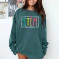 STEM Teacher Science Appreciation Women Back To School Comfort Colors Sweatshirt Blue Spruce STEM Teacher Science Appreciation Women Back To School Comfort Colors Sweatshirt Blue Spruce