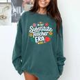 In My Substitute Teacher Era Comfort Colors Sweatshirt Blue Spruce