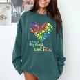 It Takes A Big Heart To Shape Little Minds Teacher Student Men Women Kids Comfort Colors Sweatshirt Blue Spruce
