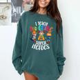 I Teach 2nd Grade Superheroes Back To School Teacher Men Women Girls Kids Comfort Colors Sweatshirt Blue Spruce