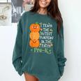 I Teach The Cutest Pumpkins In Patch Pre-K Halloween Teacher Comfort Colors Sweatshirt Blue Spruce