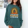 Teach Leopard Rainbow Cute Halloween Costume Teacher Women Comfort Colors Sweatshirt Blue Spruce