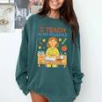 I Teach In My Pajamas Crayon Home School Teacher PJs Comfort Colors Sweatshirt Blue Spruce I Teach In My Pajamas Crayon Home School Teacher PJs Comfort Colors Sweatshirt Blue Spruce