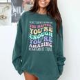 Teacher Dear Students Behind Me 1st Day Of School On Back Comfort Colors Sweatshirt Blue Spruce