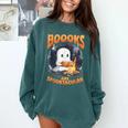 Teacher Halloween Ghost Reading Book Animal Boooks Are Comfort Colors Sweatshirt Blue Spruce Teacher Halloween Ghost Reading Book Animal Boooks Are Comfort Colors Sweatshirt Blue Spruce
