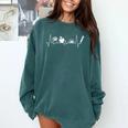 Teacher Heartbeat Red For Ed Men Women Comfort Colors Sweatshirt Blue Spruce