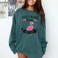 This Teacher Loves Her Flock Cute Flamingo Teacher Comfort Colors Sweatshirt Blue Spruce This Teacher Loves Her Flock Cute Flamingo Teacher Comfort Colors Sweatshirt Blue Spruce