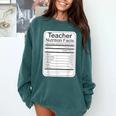 Teacher Nutrition Facts Teachers Nutritional Fact Comfort Colors Sweatshirt Blue Spruce Teacher Nutrition Facts Teachers Nutritional Fact Comfort Colors Sweatshirt Blue Spruce