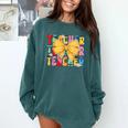 Teacher Pencil Coquette Bow Back To School Teacher Comfort Colors Sweatshirt Blue Spruce Teacher Pencil Coquette Bow Back To School Teacher Comfort Colors Sweatshirt Blue Spruce