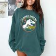 Teacher-Saurus Dinosaur Teacher Design T-Rex Design Comfort Colors Sweatshirt Blue Spruce