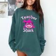 Teacher Shark Female Teacher Comfort Colors Sweatshirt Blue Spruce