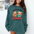 Teacher Of Smart Cookies Cute Gingerbread Teacher Christmas Comfort Colors Sweatshirt Blue Spruce