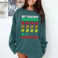 My Teacher Survived 67 Days Of Me School Kids Costume Comfort Colors Sweatshirt Blue Spruce My Teacher Survived 67 Days Of Me School Kids Costume Comfort Colors Sweatshirt Blue Spruce