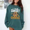 Teacher I Teach Smart Cookies Nerd Comfort Colors Sweatshirt Blue Spruce