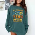 All Teachers Love Brains Shirt Teacher Halloween Tee Comfort Colors Sweatshirt Blue Spruce