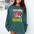 Teachers Love Brains Skeleton Halloween Teacher Funny Comfort Colors Sweatshirt Blue Spruce Teachers Love Brains Skeleton Halloween Teacher Funny Comfort Colors Sweatshirt Blue Spruce