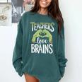 Teachers Love Zombie Teacher Halloween Fun Comfort Colors Sweatshirt Blue Spruce