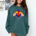 Teachers Are Superheroes 4th Grade Super Teacher Staff Men Women Comfort Colors Sweatshirt Blue Spruce